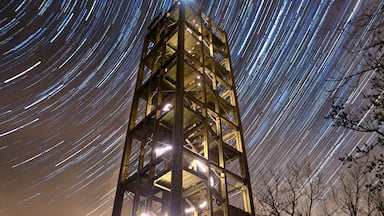 This viewpoint tower is on hill Velka Homola in the Little Carpathians in Slovakia. It is just about less then hour long hike from parking place near Zochova Chata. 

#Adventure #nature #viewpoint #nightsky #startrails #slovakia #travel #hike 
