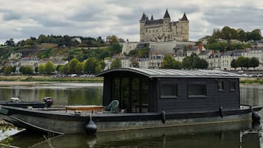 Saumur Castle from the opposite bank of the Loire River with stunning views.