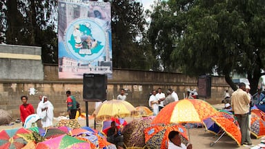 Outside the St. George Church in Addis on festival day a large number of vendors are selling colorful umbrellas.

#LifeAtExpedia
  