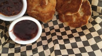 Fried biscuits with sweet bacon jam served while you listen to live jazz. This place is fantastic for brunch and mimosas. Treat yourself. 