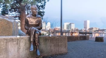 Find the statue of beloved Portland mayor Vera Katz near OMSI and grab an iconic view of the city skyline.
#Oregon #Portland #VeraKatz #skyline
#Hometown