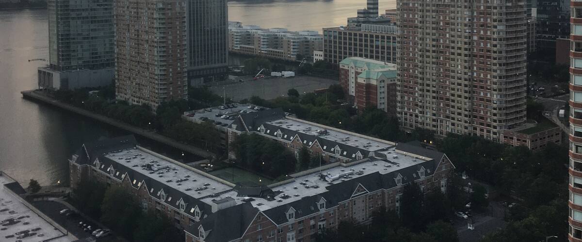 Beautiful sunrise view from our Air b n b in Hoboken