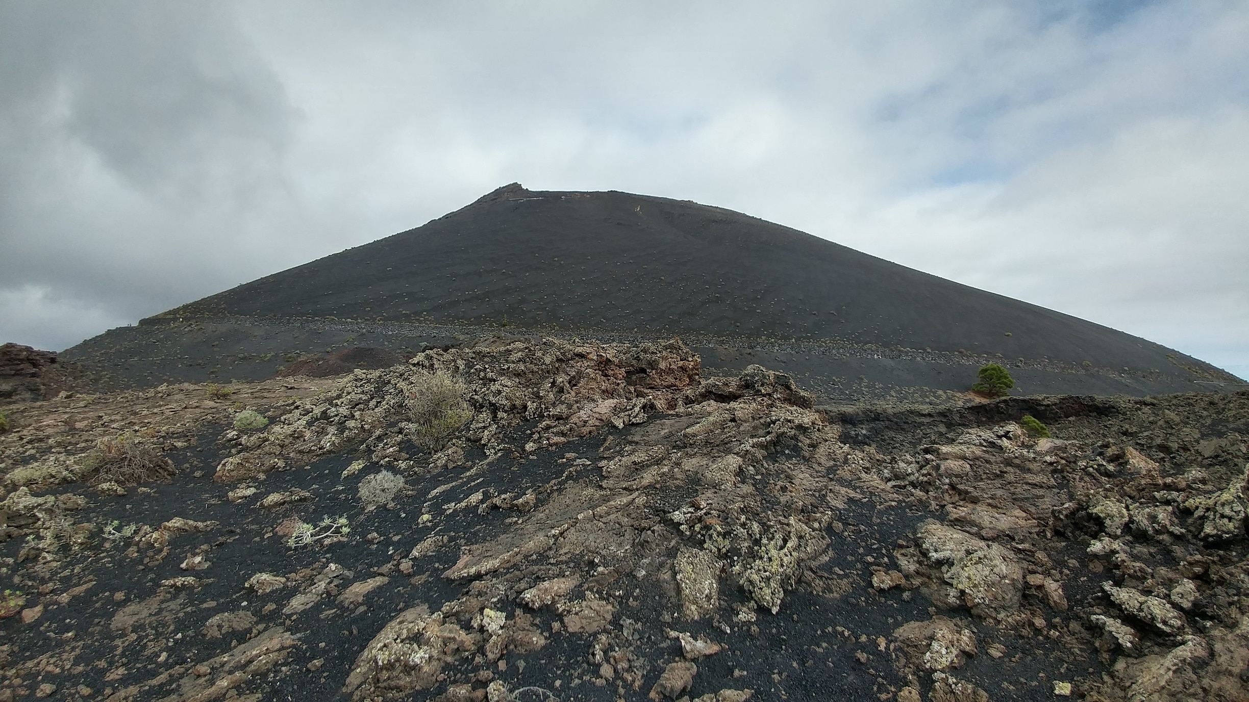 Another view of Volcan San Antonio, near Fuencaliente, Canary Islands. From here you can hiking trail to another Volcan Teneguia, and then follow to the coast to see lighthouse and Salisbury de Fuencaliente 