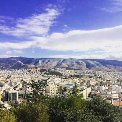 Central of Athens, the mountain is Imitos!