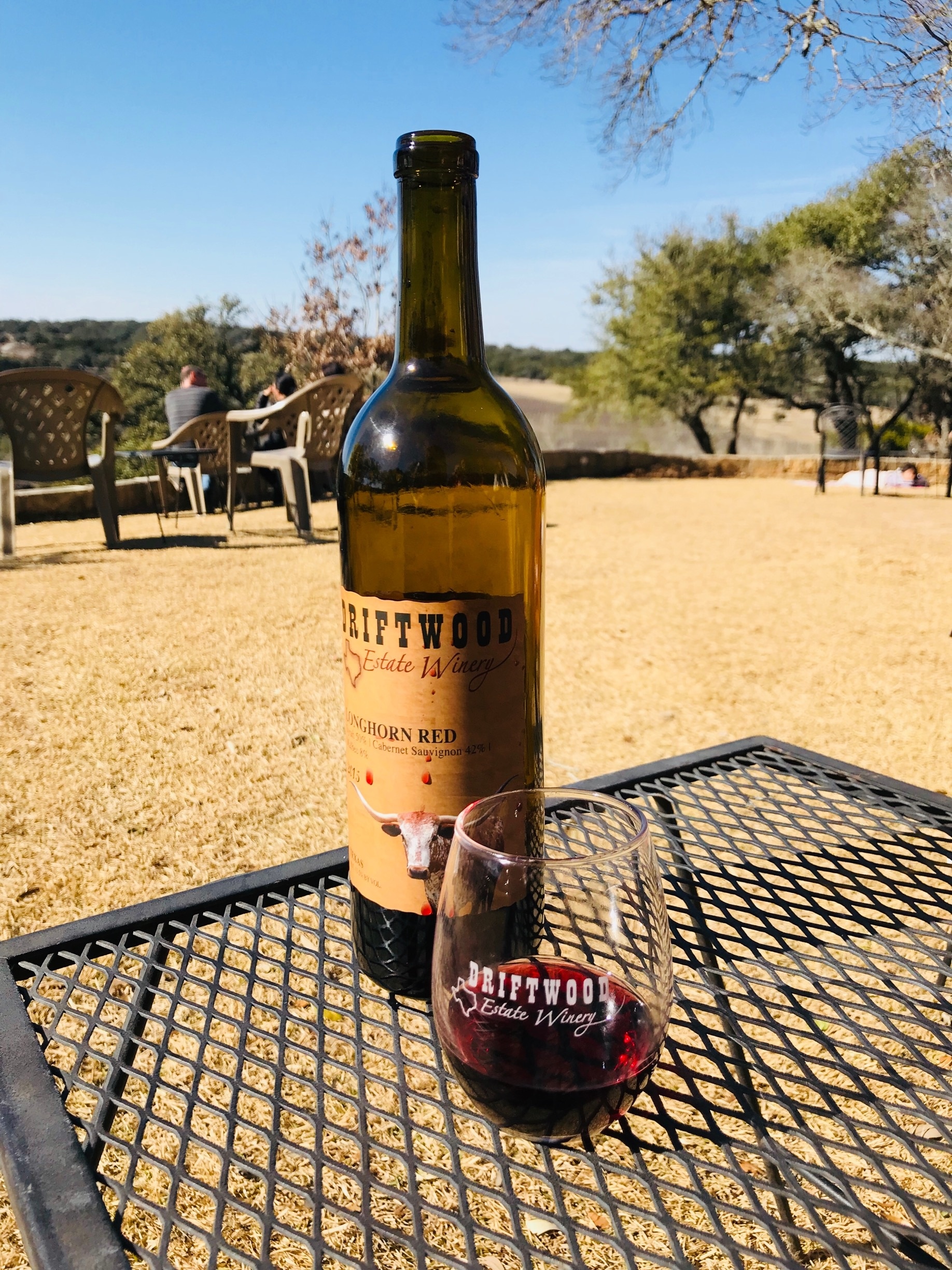 Driftwood Estate Winery. Bring a blanket and have a picnic with a bottle of wine #atx #hillcountry #longhornred