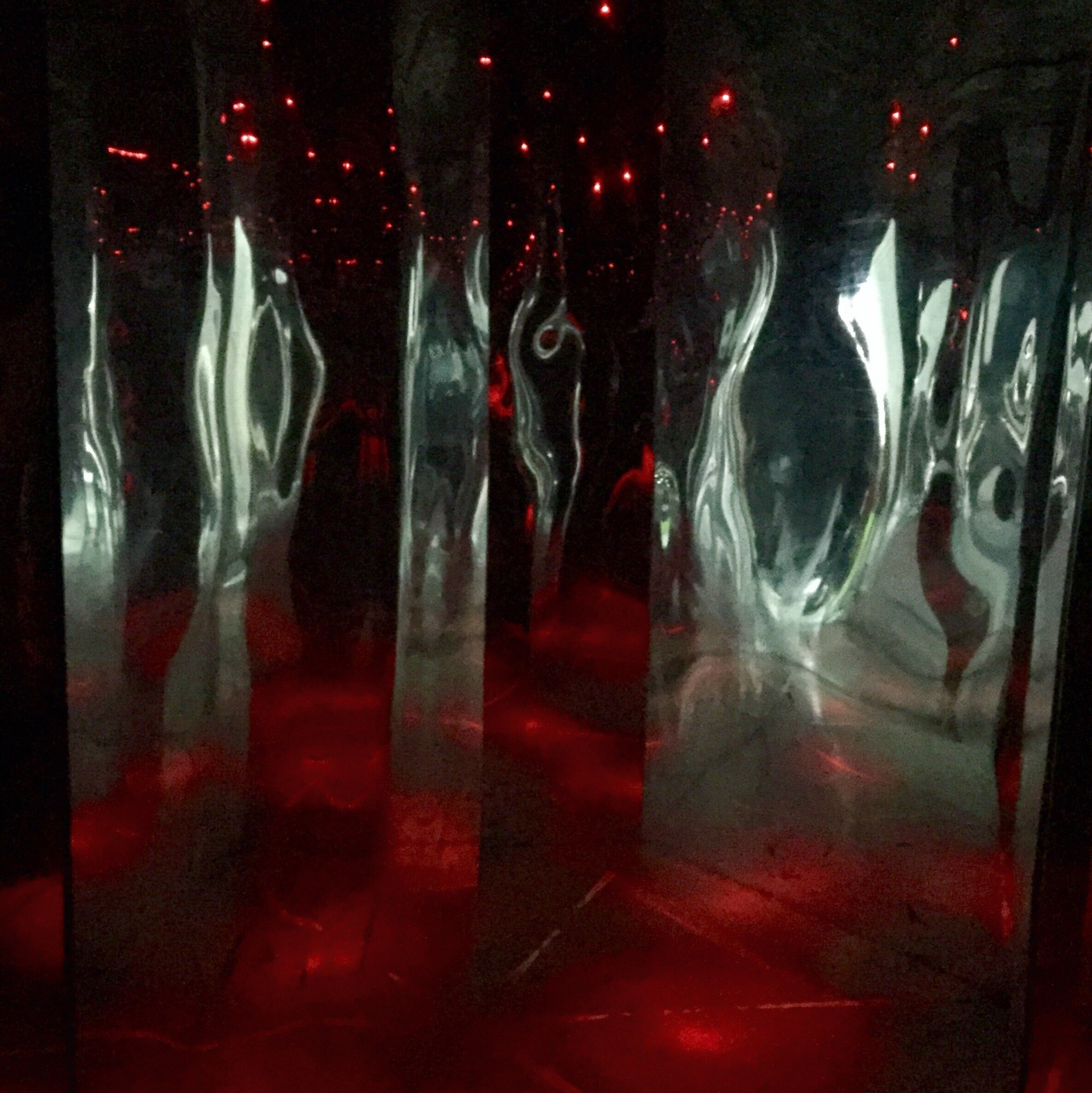 Inside the darkened labyrinth of the Experimentarium.