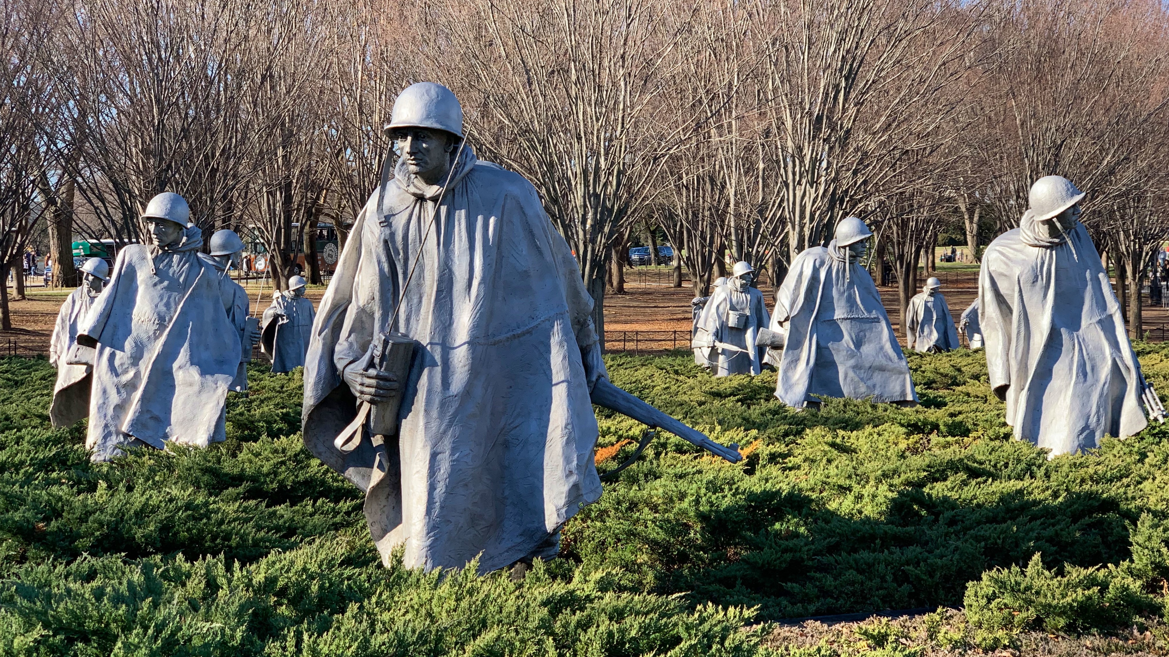 Visitando o Memorial dos Veteranos da Guerra da Coréia em DC