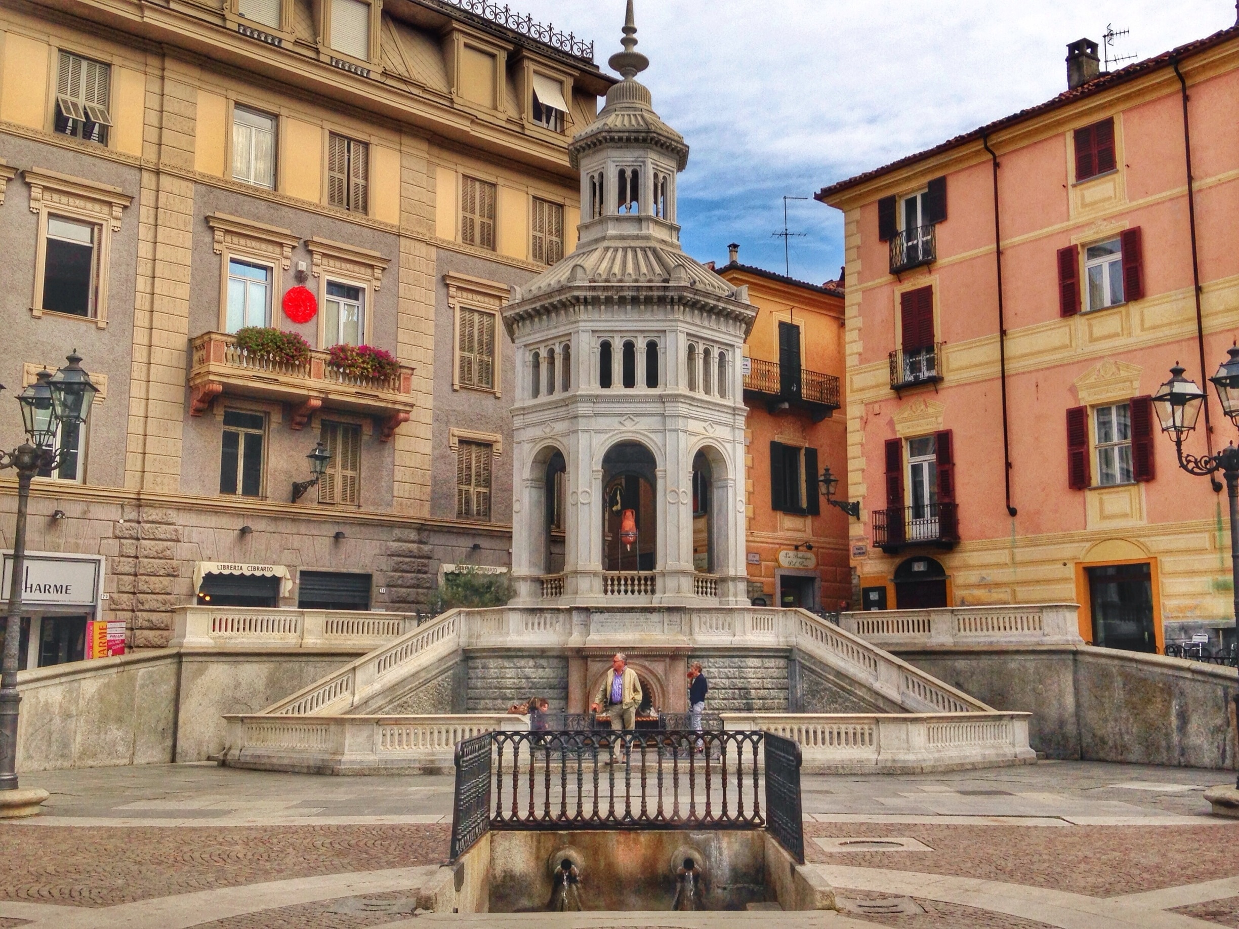 La Bollente spring in Acqui Terme, located in the center of town and a spot where water reaches 75 degrees Celsius. Locals drink from the water and use it for other healing purposes. You can find great spa products in this region because of their natural mineral hot springs. 