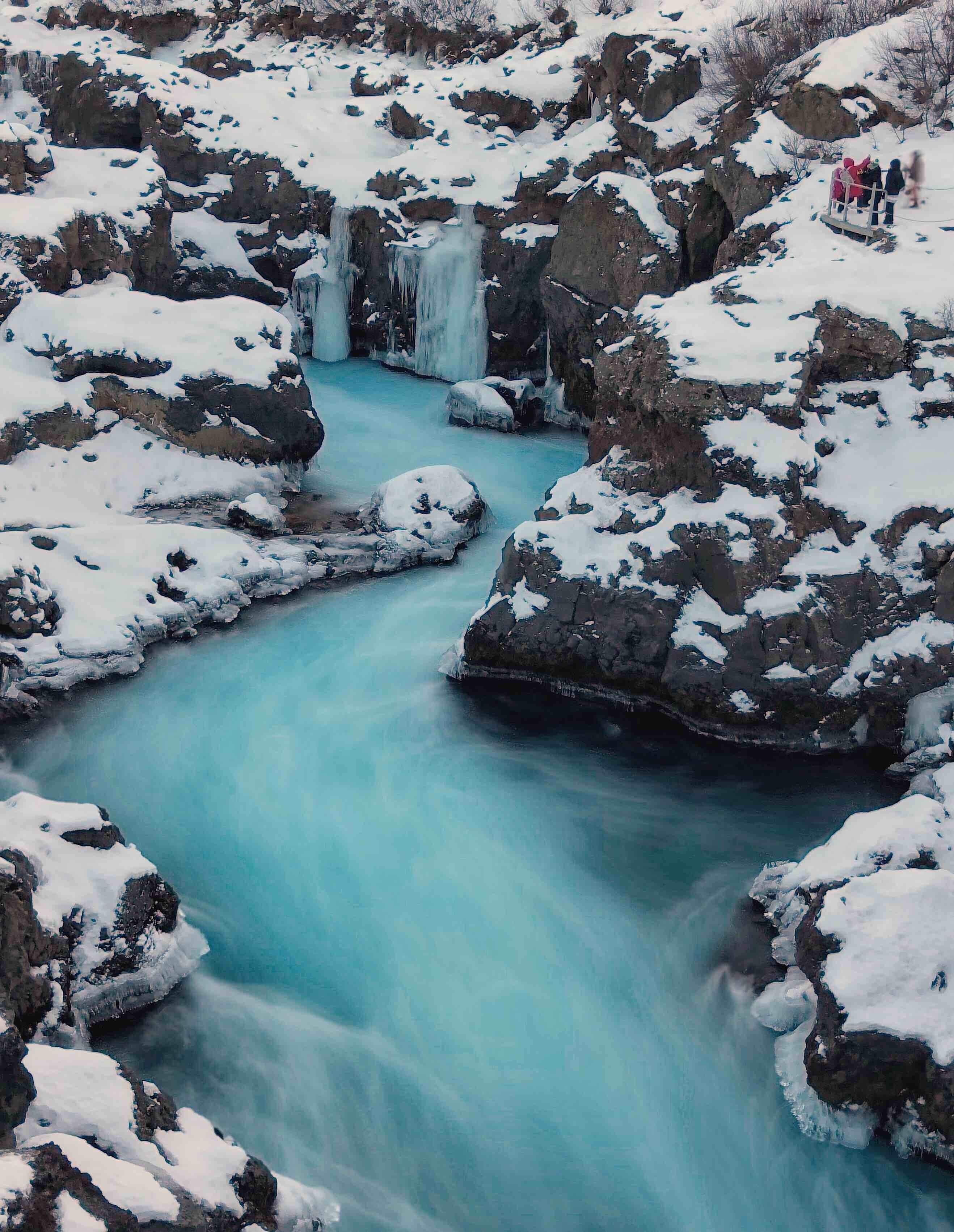 Barnafoss - not the most well known of waterfalls in Iceland but what a stunner in Winter
