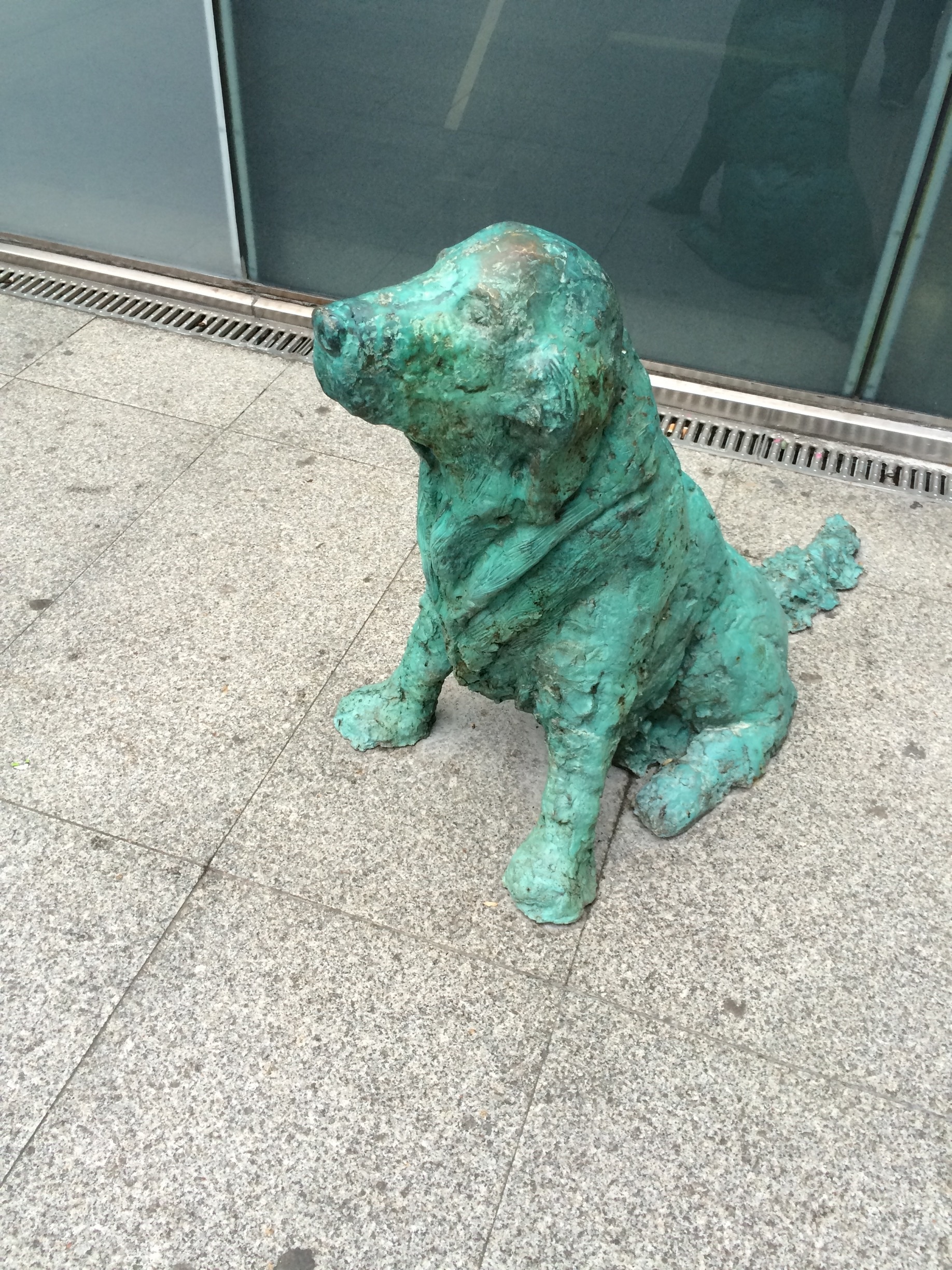 Ney was a much loved local dog. He died earlier this year and this statue was donated to the city.
