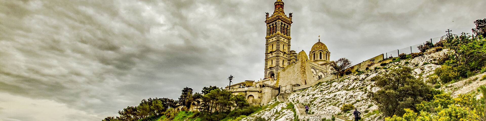 Take the steep steps from the bus stop for this view of Marseilles famous landmark. #History