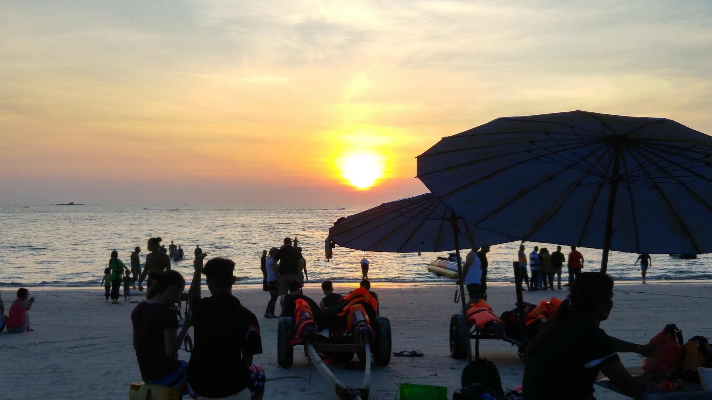 Colorful sunset at Cenang Beach..
