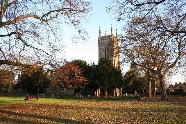 All Saints' church, Wragby, Lincs. By W.A.Nicholson in 1838, a dull replacement for the old church which stands semi-ruinous nearby.