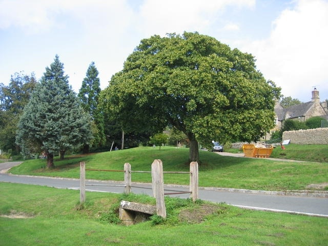 Great Rissington Village Green. Complete with the spreading chestnut, but bisected by a local lane.