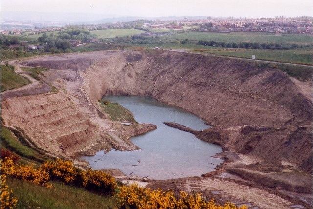 Blaydon quarry. This large pit near the A695 was formerly a source of building sand.This is some distance from the working quarry which is further South over the A695. The pit has been disused for some years. I believe there are plans to fill it with refuse, this may have even begun by now!