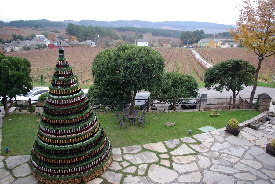 Canedo Palace: Christmas tree and vineyard, (Arganza, León, Spain)