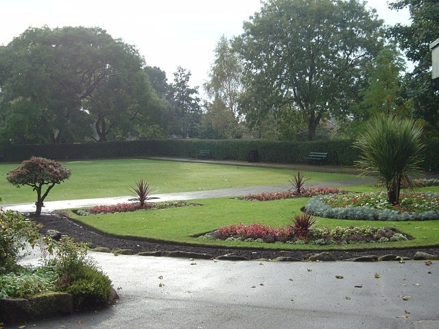 Bowling green With ornamental flower beds, in McGoldrick Park