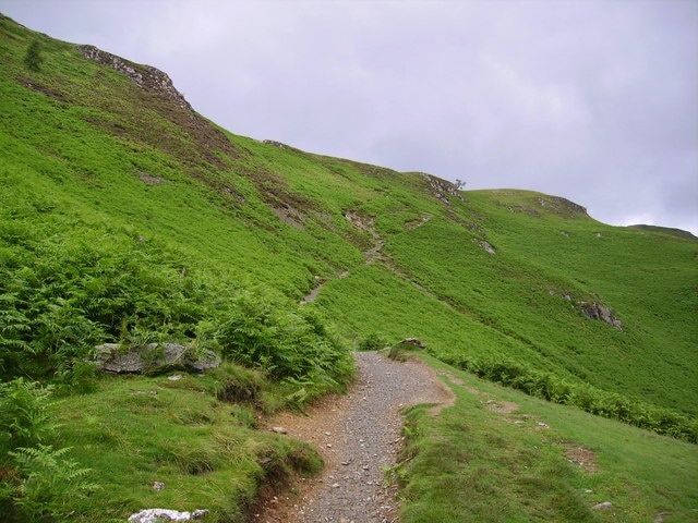 Path to Hause Gate Climbs the east flank of Catbells from Manesty.