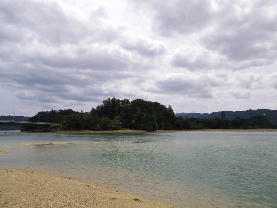Ou Island seen from Yagaji Island, Nago City, Okinawa Prefecture, Japan