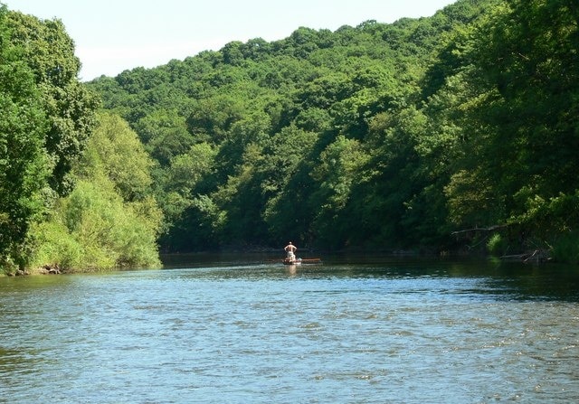 The River Severn near Trimpley Reservoir Seckley Wood in the background.