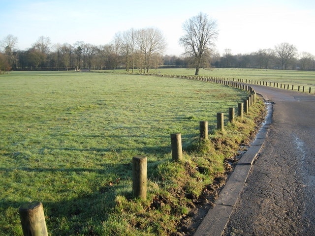 Aldenham Country Park This was taken looking back along the access road to the park towards the Aldenham Road entrance on a winter's morning with low sunlight. The park is run by Hertfordshire County Council. (NB At the time of submitting this, entrance to the car park for the general public is no longer possible from Dagger Lane, and there is a £2 parking fee which you have to pay once you drive past the tank trap at the entrance just west of here! The exit from the car park is still on Dagger Lane.)