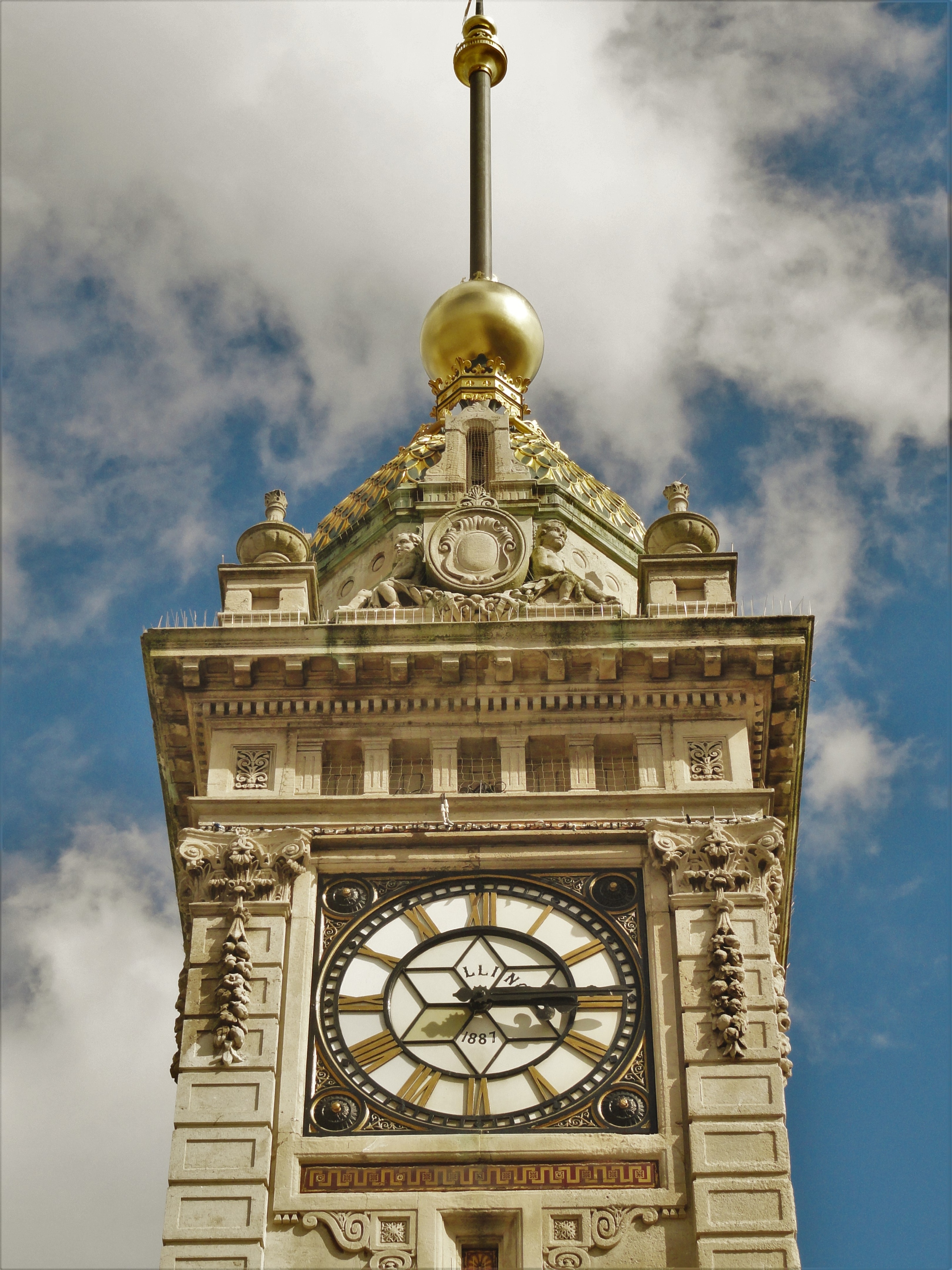 Close up shot of Jubilee Clock Tower in Brighton