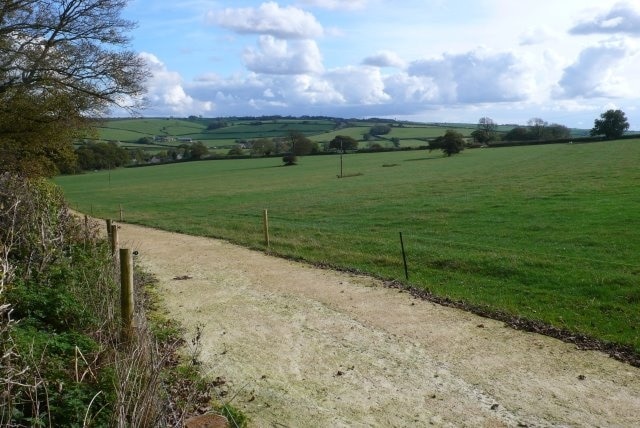 Track or Gallop near Evershot This track consisted of quite fine sand so it may be a gallop. It had an electric fence running along both sides. It runs parallel to the Evershot-Holywell road just east of Evershot