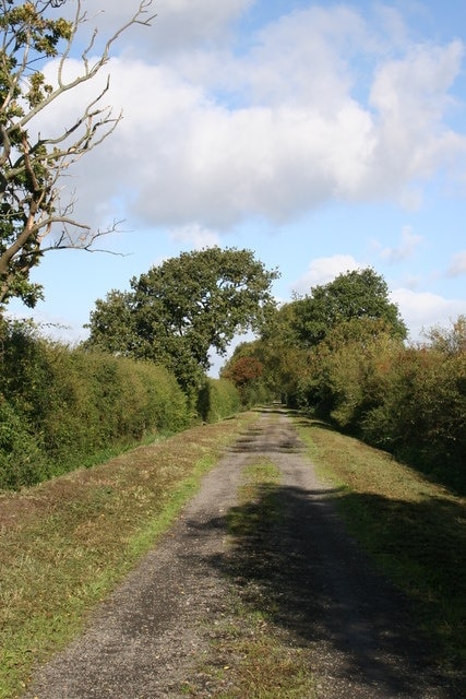 Moor Lane Moor Lane is a public footpath/bridleway and this stretch is 1 mile long to the T junction at the top of the picture.