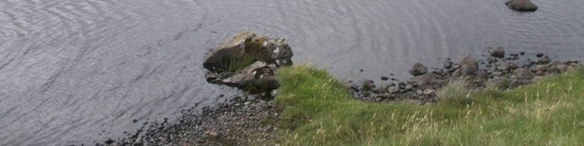 Photo "Loch of Voe Reeds and pondweed in the northwest bay and a small tree plantation on the west shore." by Robert Sandison (Creative Commons Attribution-Share Alike 2.0) / Cropped from original