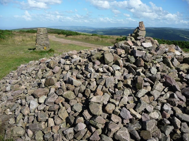 Cairn and trig pillar on Selworthy Beacon