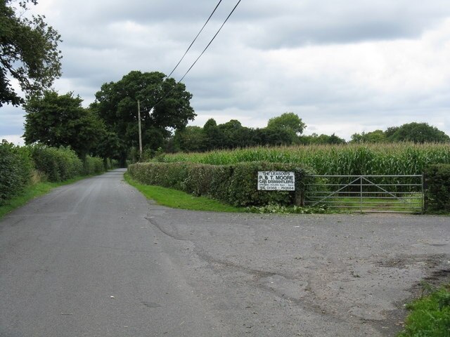 Maize field near The Leasowe Unexpectedly in the otherwise rural location, the sign denotes the entry to a commercial car dismantling operation.