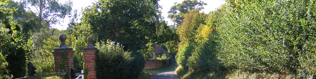 Photo "Church Road Marlesford Looking towards the Church" by Adrian Cable (Creative Commons Attribution-Share Alike 2.0) / Cropped from original
