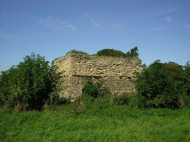 Ruin of the dovecote of Haddington Hall, Lincolnshire. Haddington Hall was a moated manor house between Haddington village and the River Witham. The dovecote ruin is the only part of the complex to survive above ground.