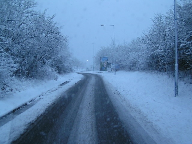 Slip road to service area