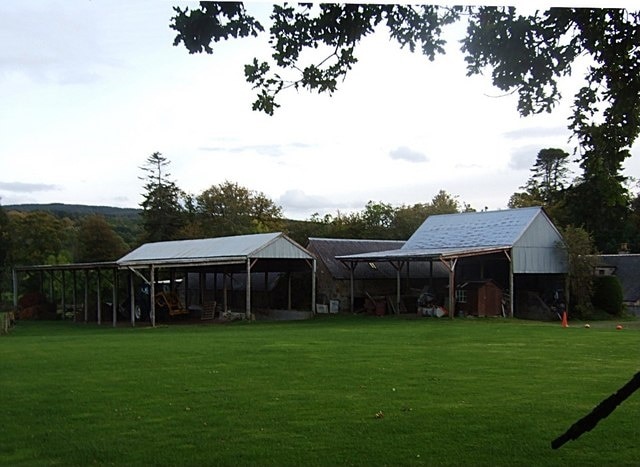 Farm buildings Seen from Tomnacross graveyard.