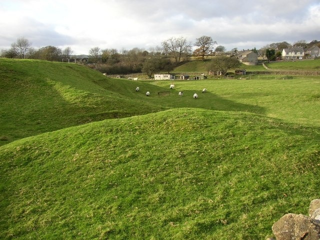 A bumpy field, near Bridge End, Long Preston Possible causes include spoil from the railway construction or a small quarry.