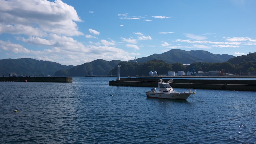 Photo "Kamaishi fishing port, seen from the north. --->See the map." by ひでわく (Creative Commons Attribution 2.1 jp) / Cropped from original