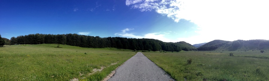 Panoramica della strada che porta a Piano Campolongo, Lungro.