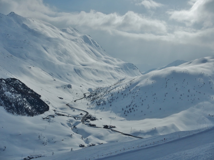 View from Ski Area Mottolino direction Bormio