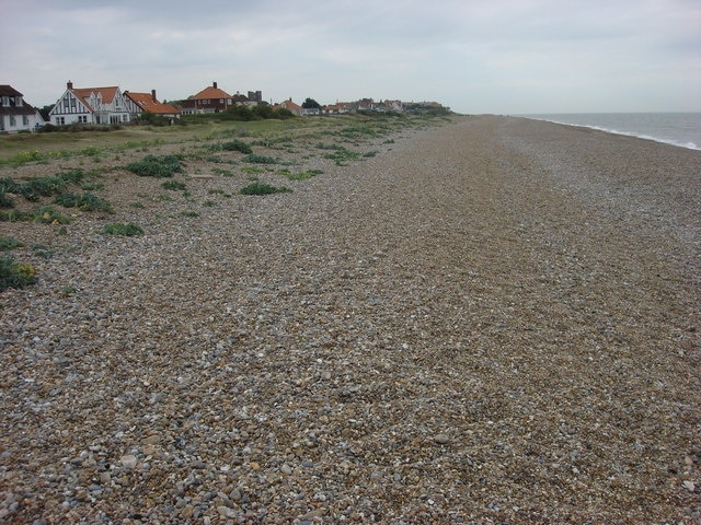 Thorpeness beach looking towards Thorpeness Desirable houses on Thorpe Road stand next to the beach to the south of Thorpeness