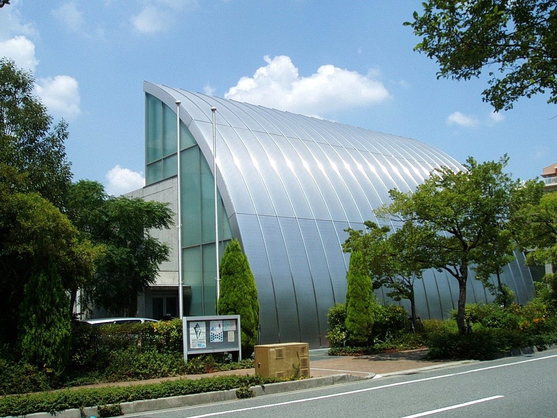 South-west side of Nishinomiya Shell Museum located in Nishinomiya, Hyogo, Japan.