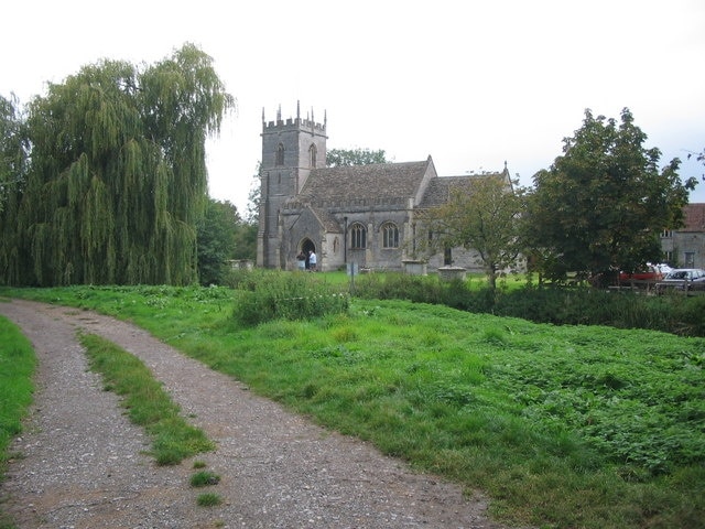 St. Peters, West Lydford A view looking to the northwest towards the church of St. Peter at West Lydford.