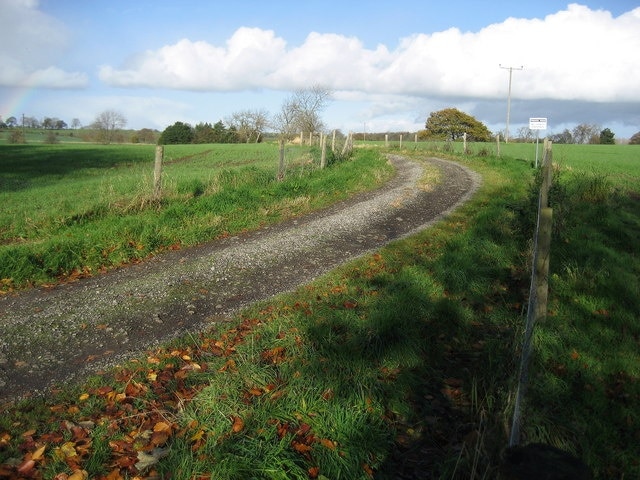 Access Track from Graft's Farm The Teesdale Way crosses this track by the entrance to the farm.