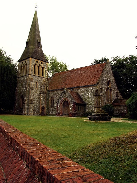 Parish church of St Michael and All Angels, Highclere, Hampshire, seen from the northeast