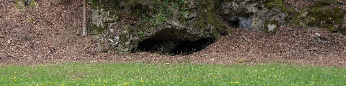 Photo "Blick auf das Höhlenportal" by undefined (Creative Commons Zero, Public Domain Dedication) / Cropped from original