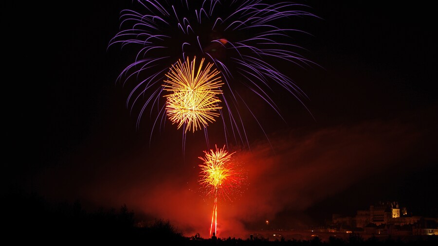 Photo "Feu d'artifice du 14 juillet 2013. Fireworks at Amboise (Indre-et-Loire) July 14, 2013." by Daniel Jolivet (Creative Commons Attribution 2.0) / Cropped from original