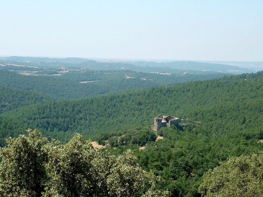 Castell de Llanera (Torà): des de la masia de Santa Maria