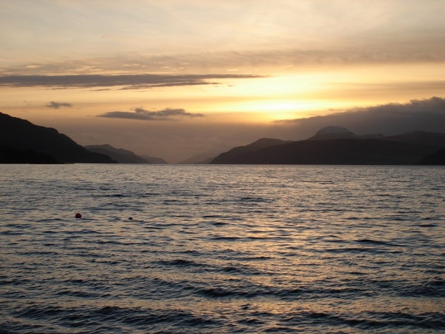 Loch Ness at sunset.