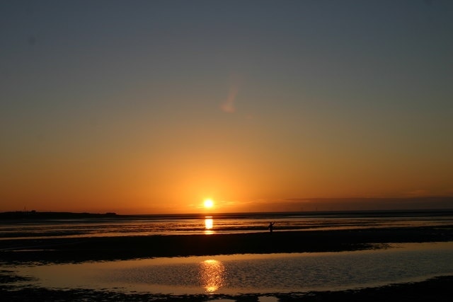 Sunset west of Hilbre Isle