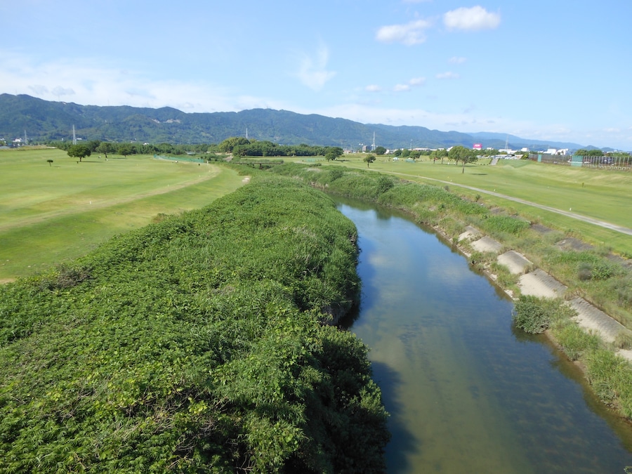 The Kase River, from the northward of Watase-bashi Bridge in Saga, Saga.